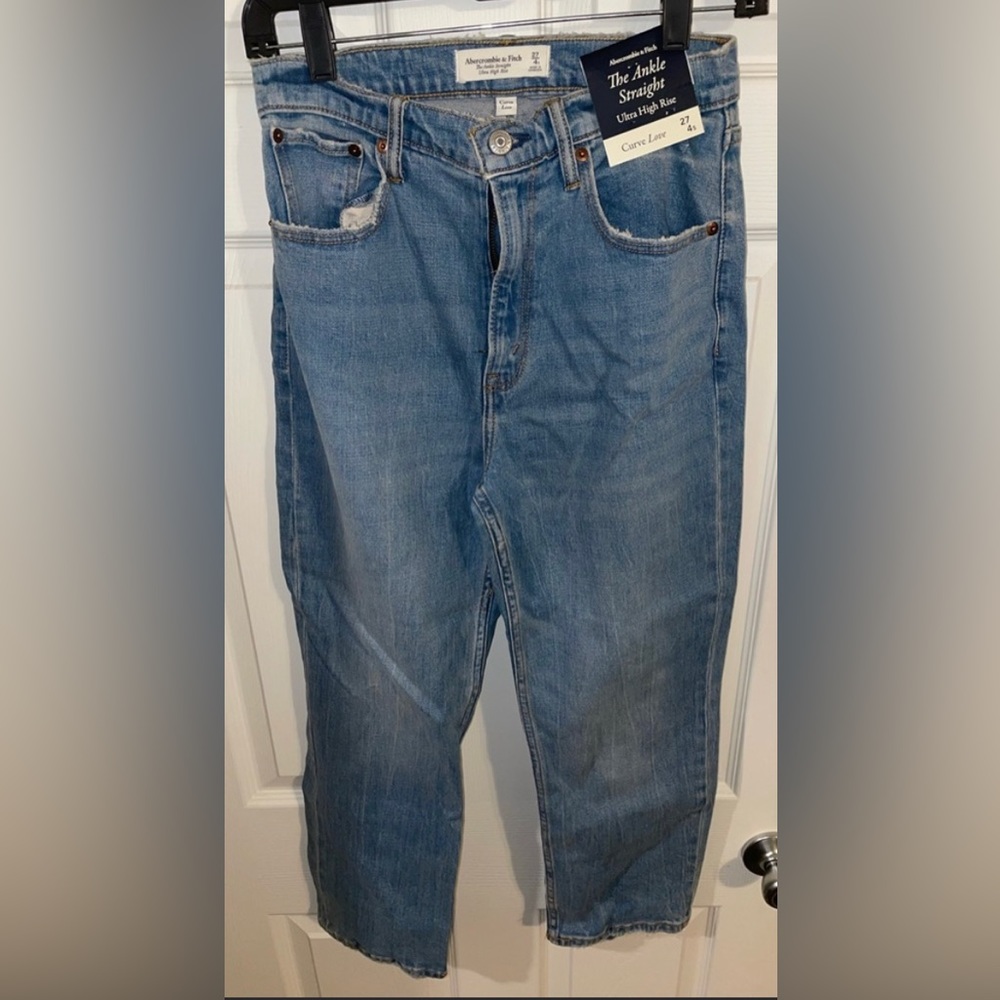 NWT* Abercrombie & FitchTheAnkle Straight Ultra High Rise,Curve Love,27/4s